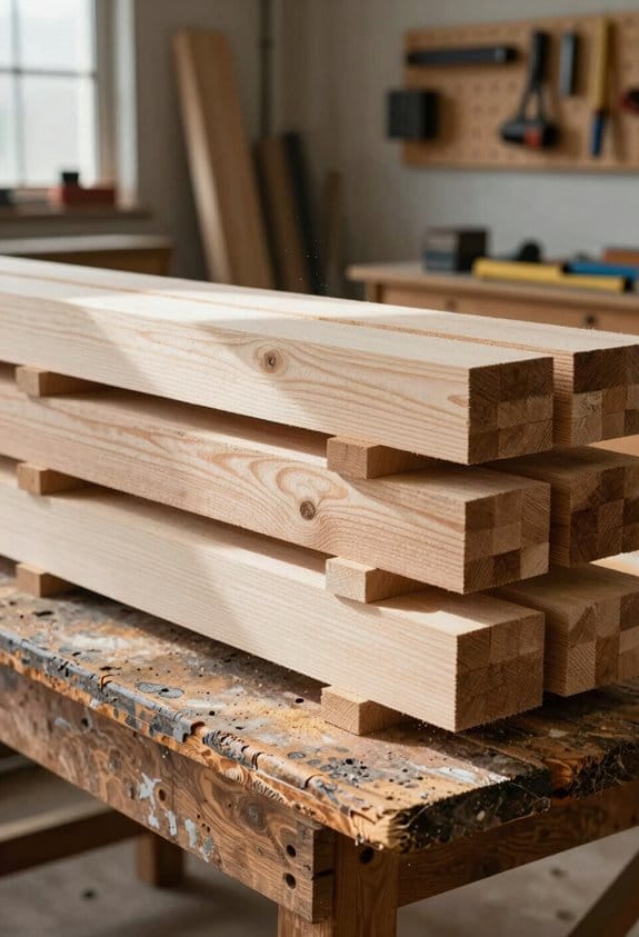 stack and elevate lumber safely